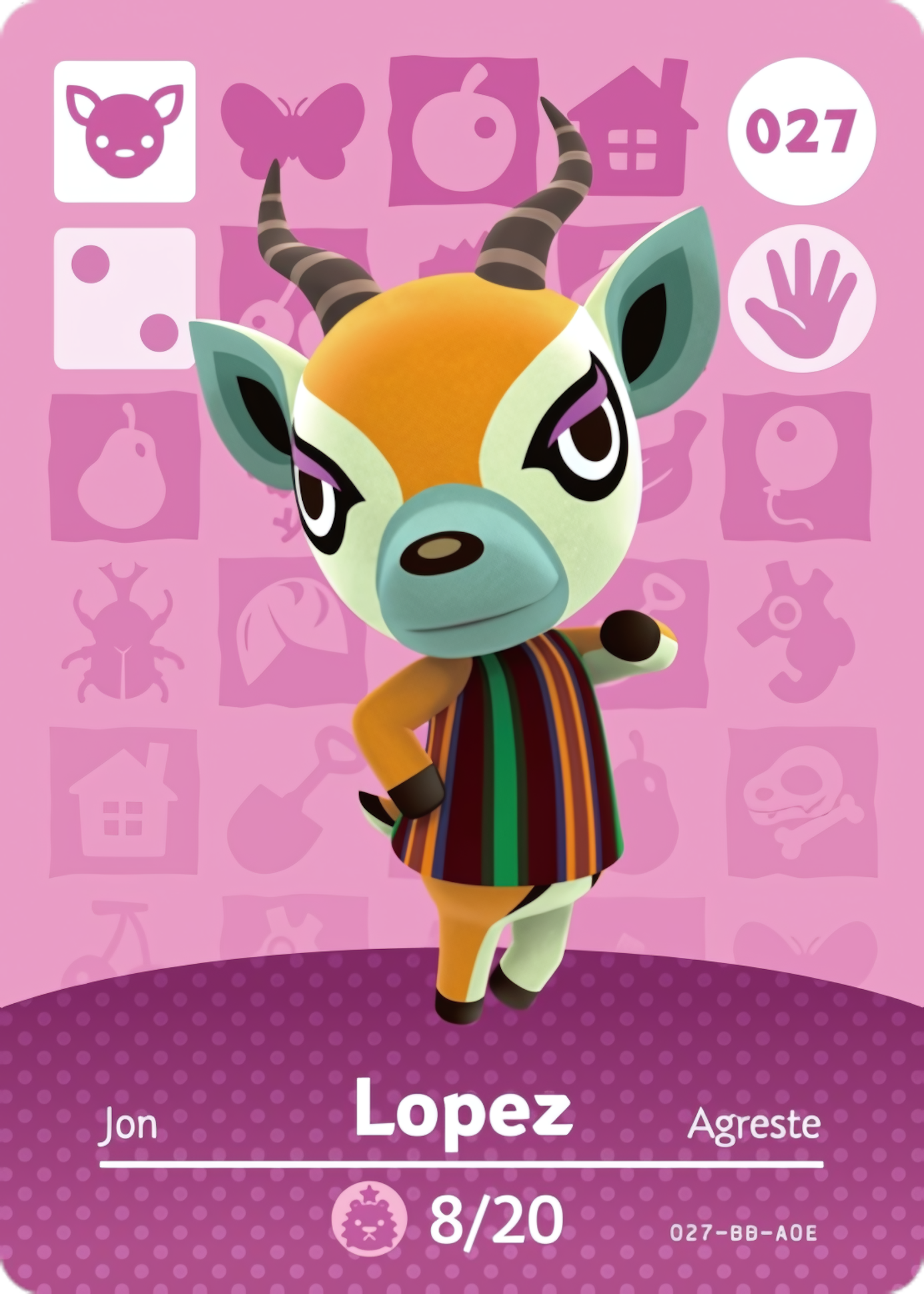 Lopez NFC Card – Animal Crossing New Horizons Amiibo
