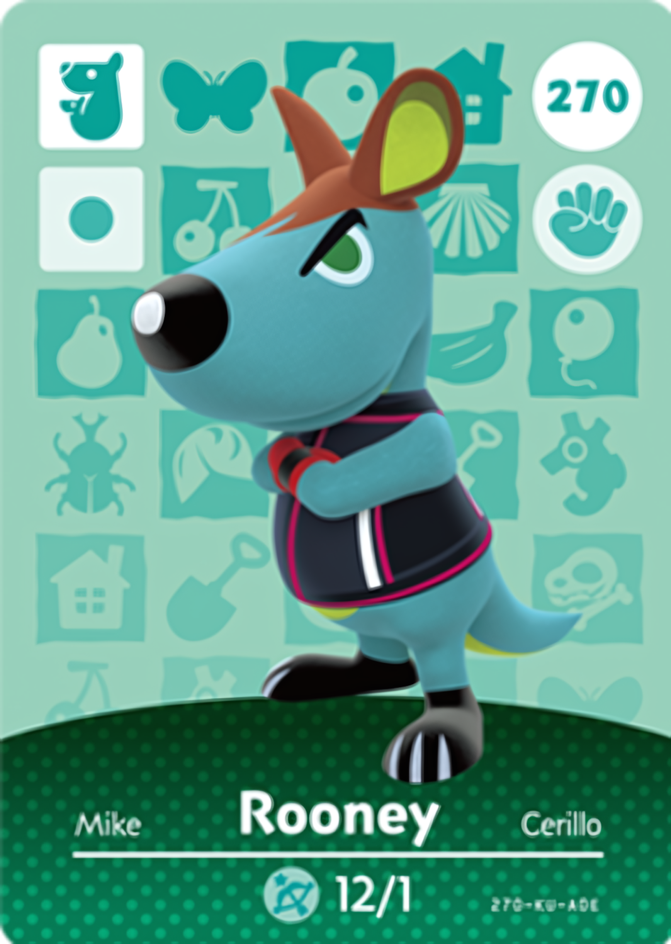Rooney NFC Card – Animal Crossing Series 3 Amiibo