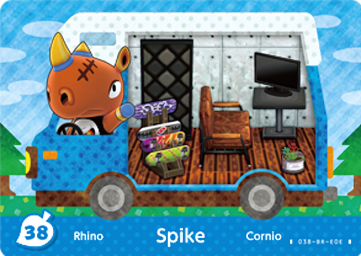 Spike NFC Villager Card – New Leaf – Welcome Amiibo