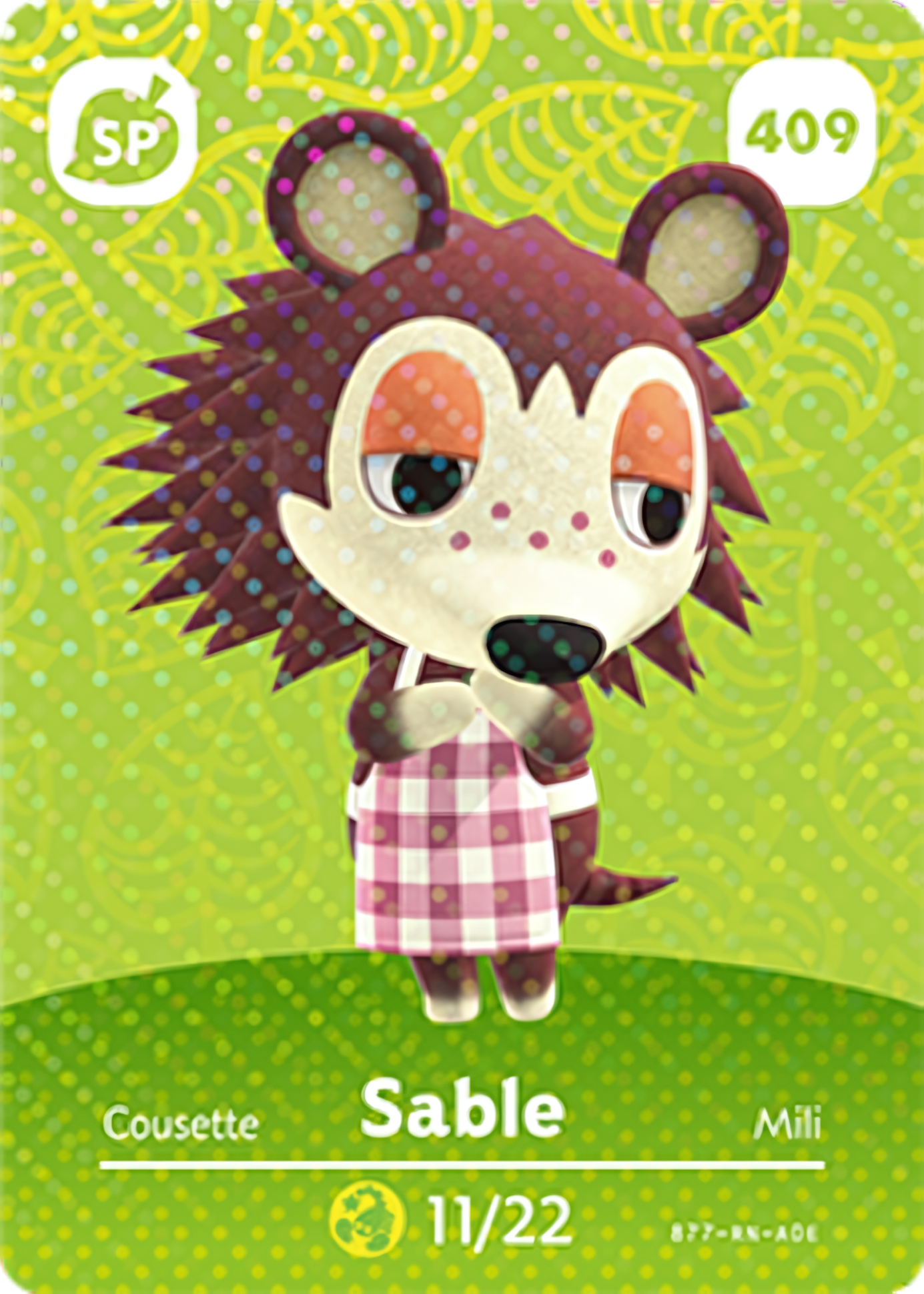 Sable NFC Card – Animal Crossing Series 5 Amiibo