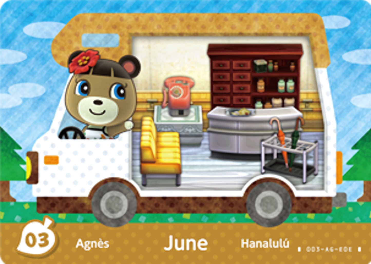 June NFC Villager Card – New Leaf – Welcome Amiibo