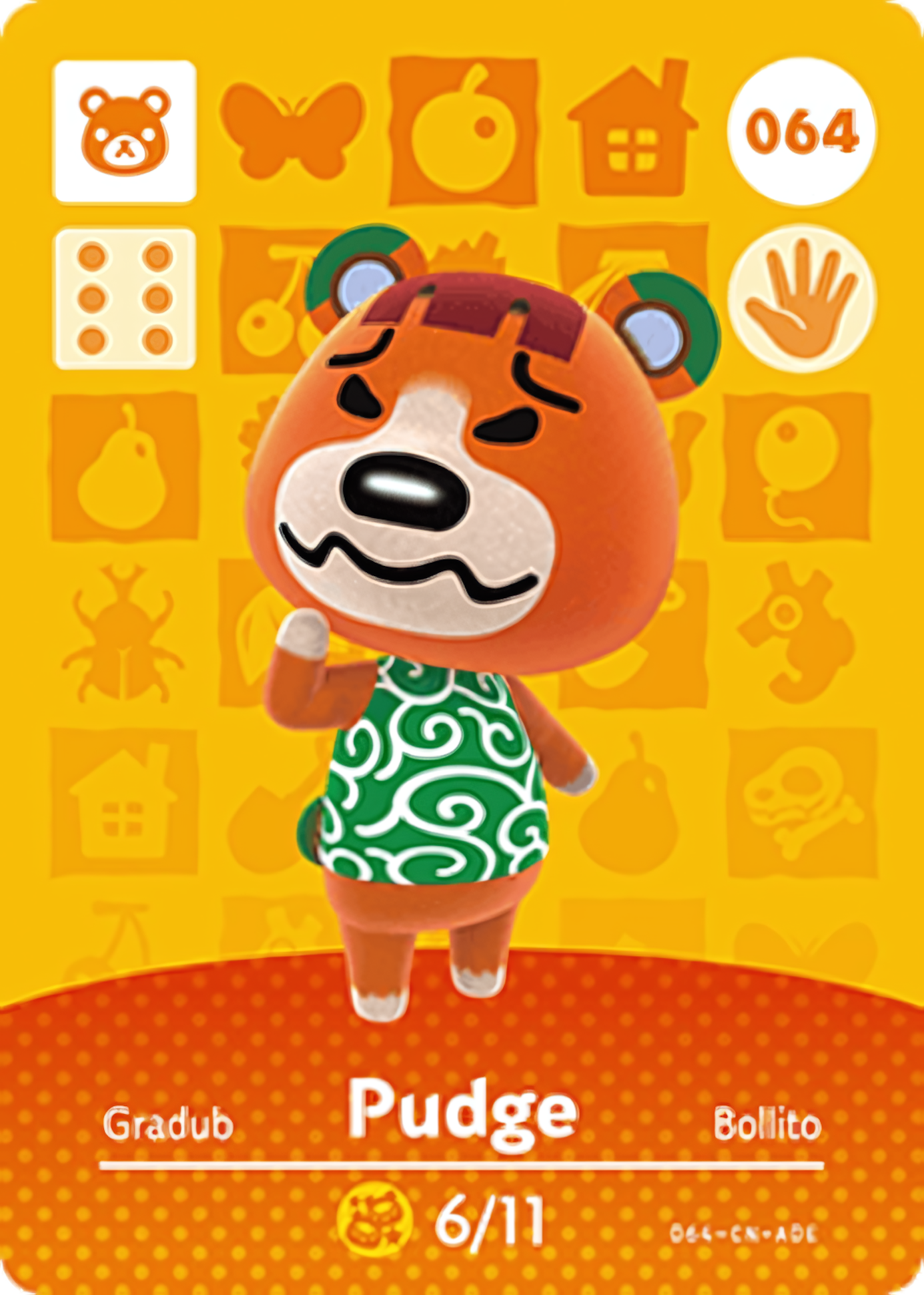 Pudge NFC Card – Animal Crossing New Horizons Amiibo