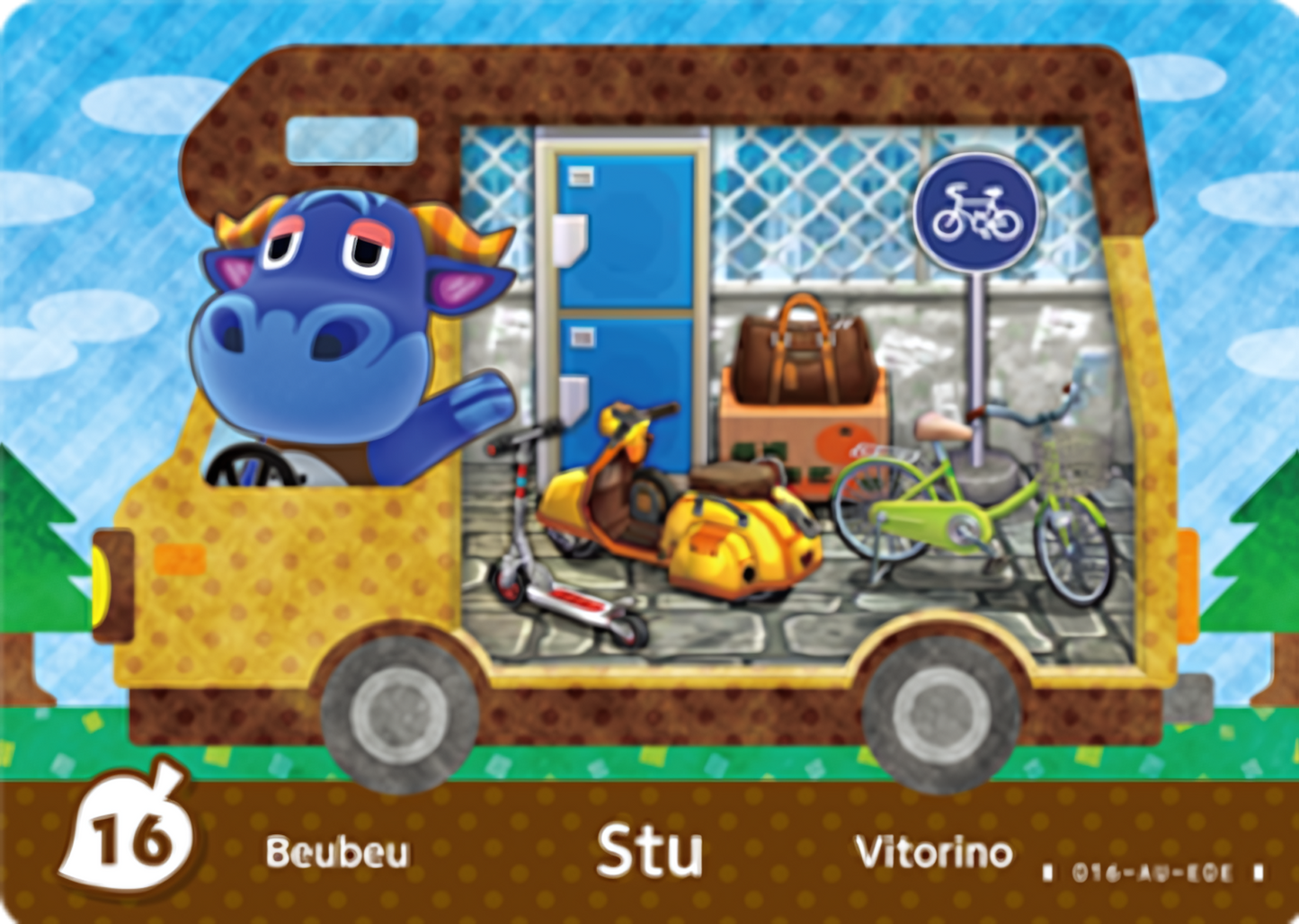 Stu NFC Villager Card – New Leaf – Welcome Amiibo