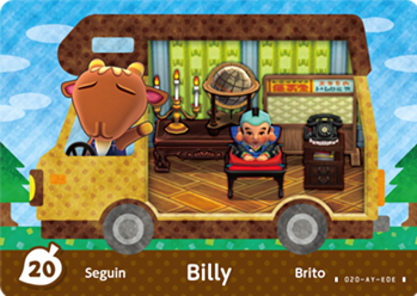 Billy NFC Villager Card – New Leaf – Welcome Amiibo