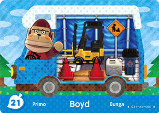 Boyd NFC Villager Card – New Leaf – Welcome Amiibo