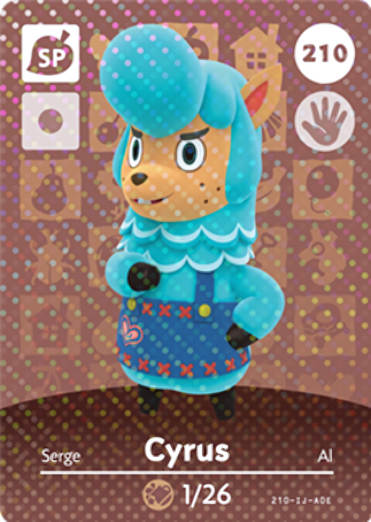 Cyrus NFC Card – Animal Crossing Series 3 Amiibo
