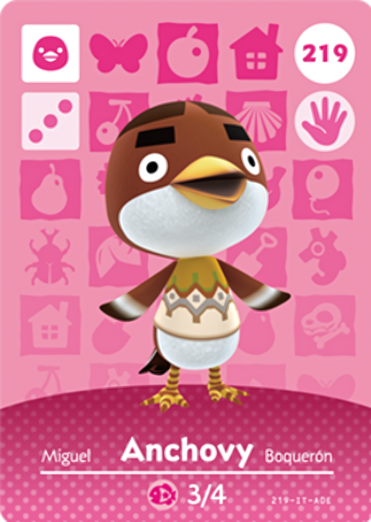 Anchovy NFC Card – Animal Crossing Series 3 Amiibo