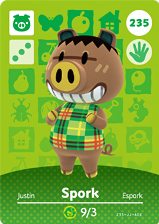 Spork NFC Card – Animal Crossing Series 3 Amiibo