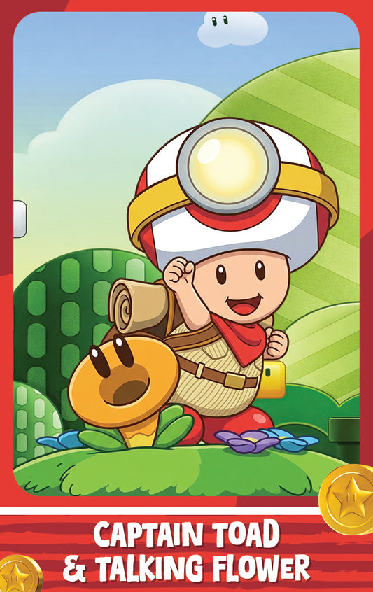 Captain Toad & Talking Flower - Nookpals x Super Mario - Amiibo NFC Card