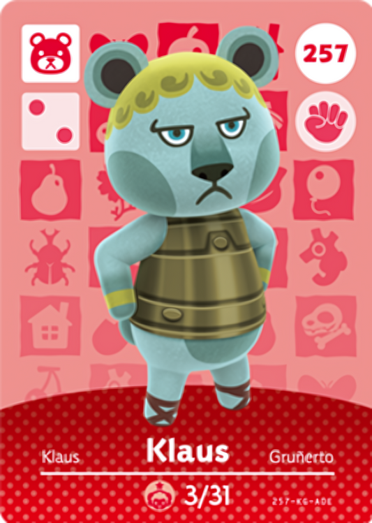 Klaus NFC Card – Animal Crossing Series 3 Amiibo