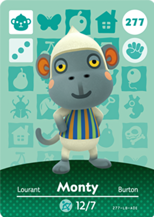 Monty NFC Card – Animal Crossing Series 3 Amiibo