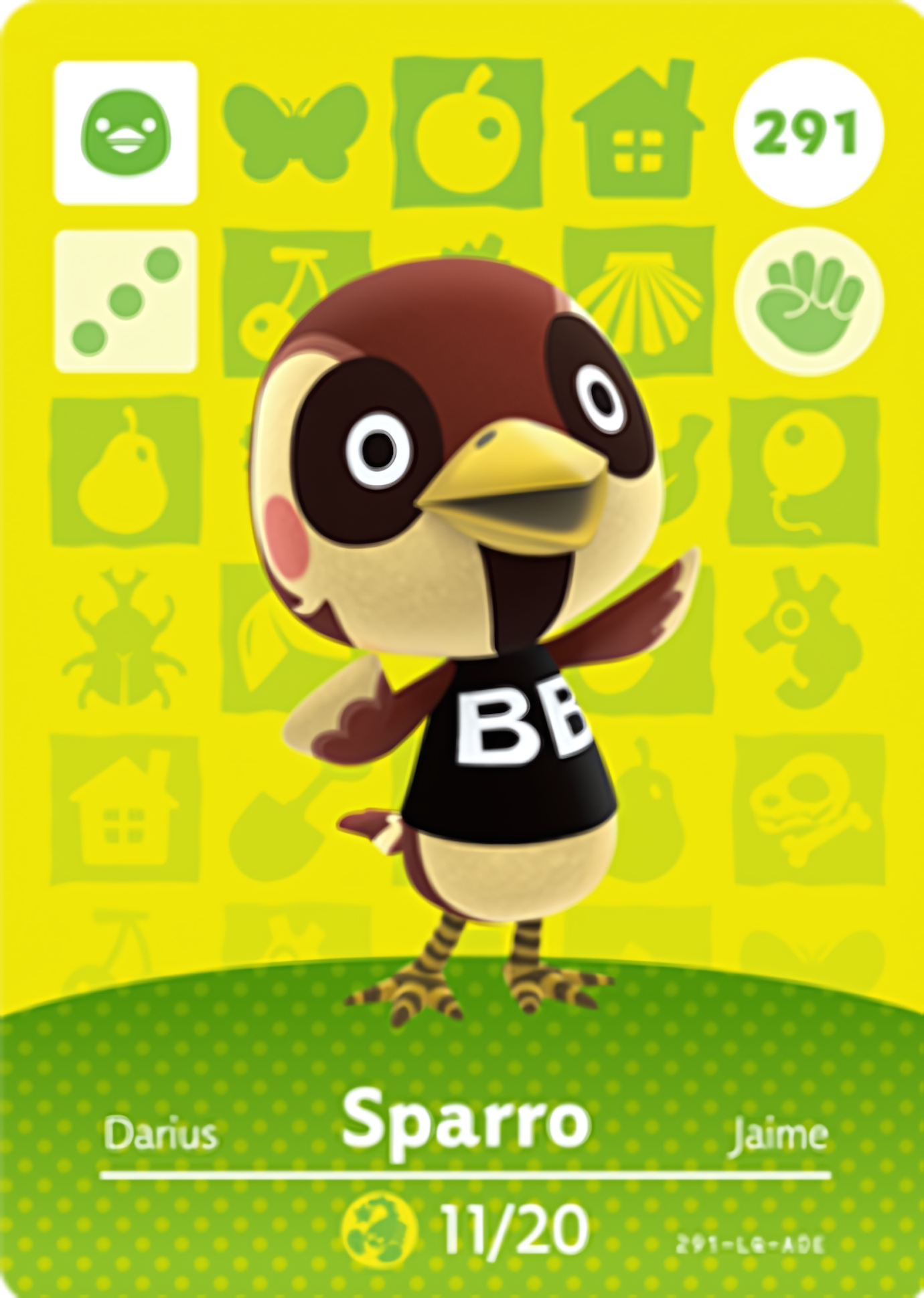 Sparro NFC Card – Animal Crossing Series 3 Amiibo