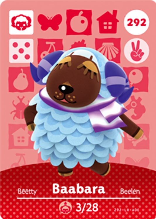 Baabara NFC Card – Animal Crossing Series 3 Amiibo