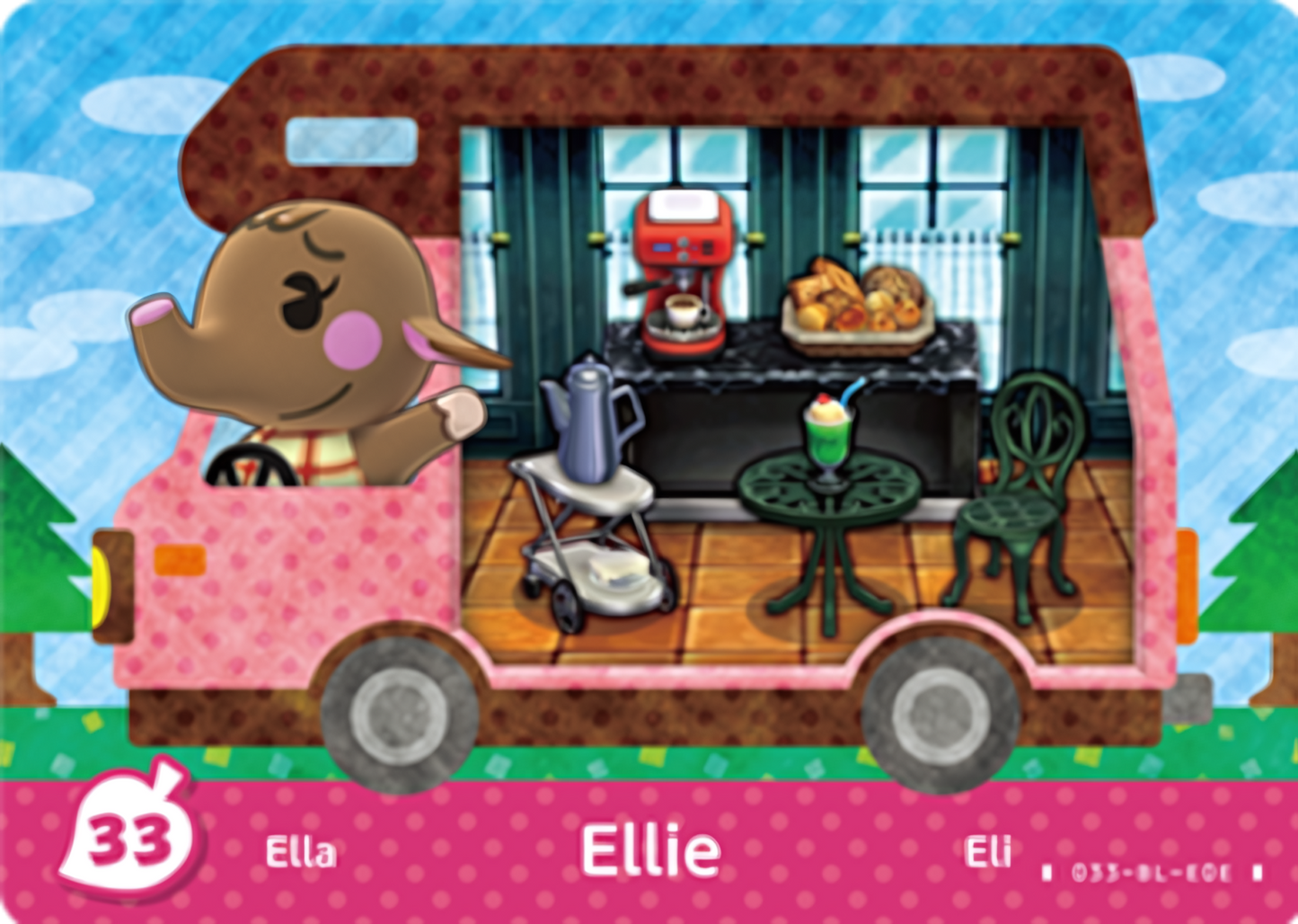 Ellie NFC Villager Card – New Leaf – Welcome Amiibo