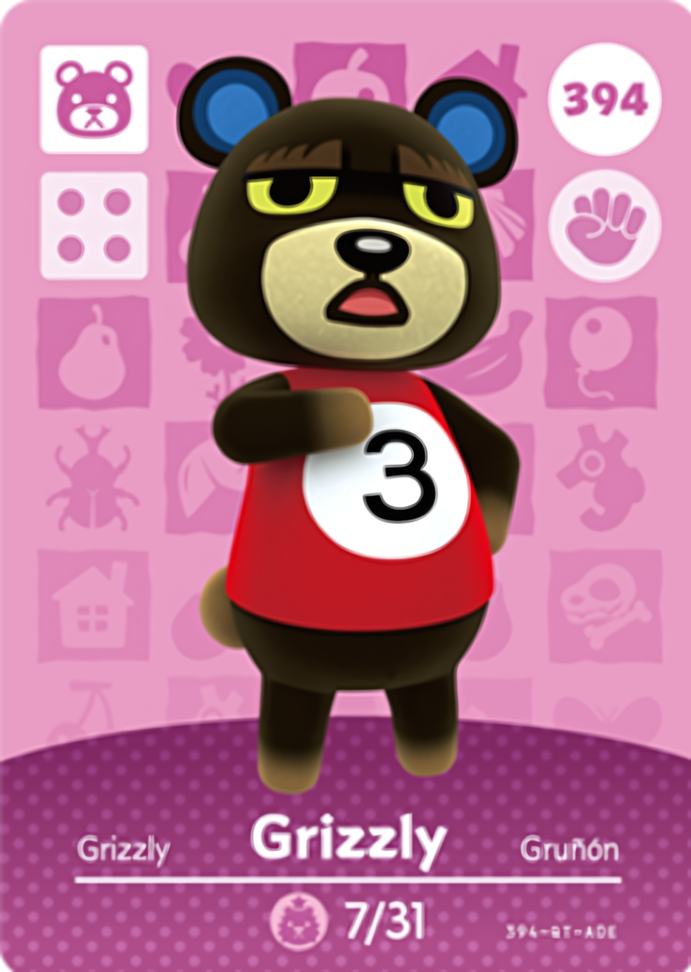 Grizzly NFC Card – Animal Crossing Series 4 Amiibo