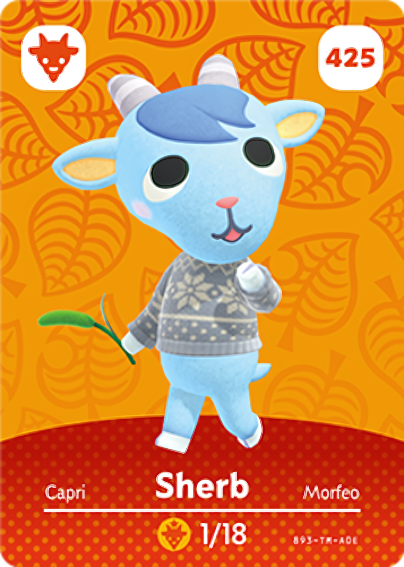 Sherb NFC Card – Animal Crossing Series 5 Amiibo