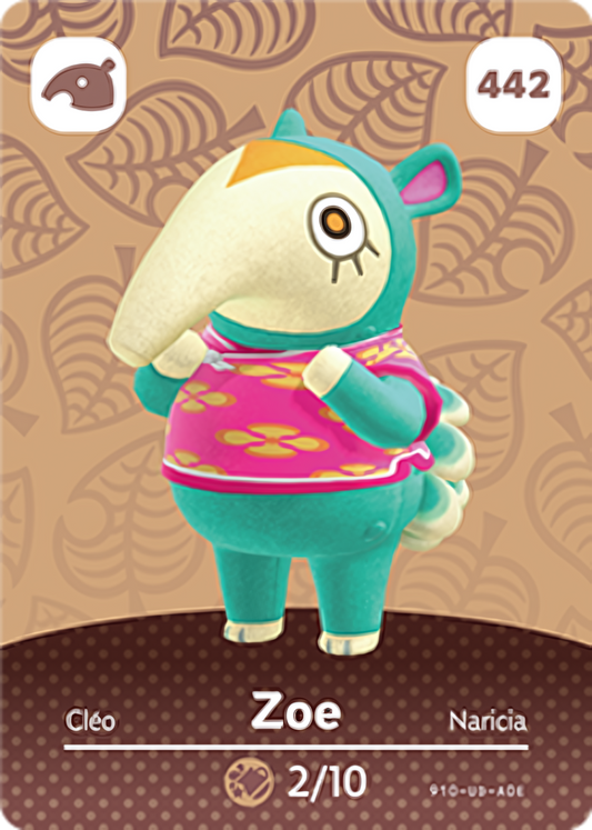 Zoe NFC Card – Animal Crossing Series 5 Amiibo